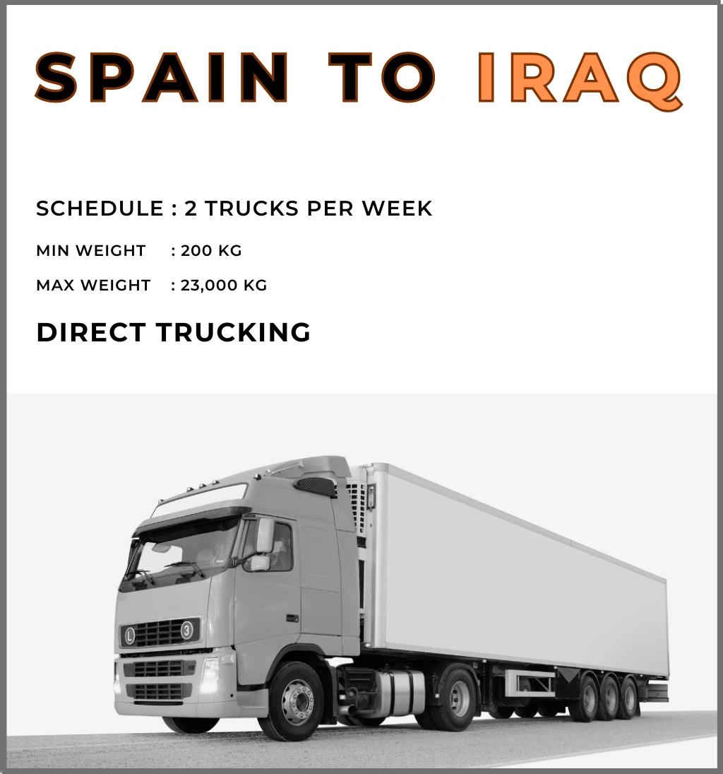 Shipping from Spain to Iraq