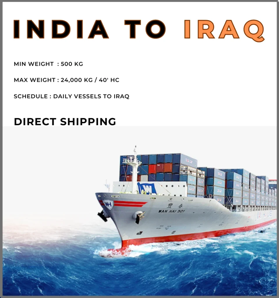 Shipping from India to Iraq